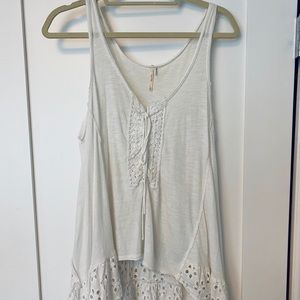 Free People White Eyelet Tank
